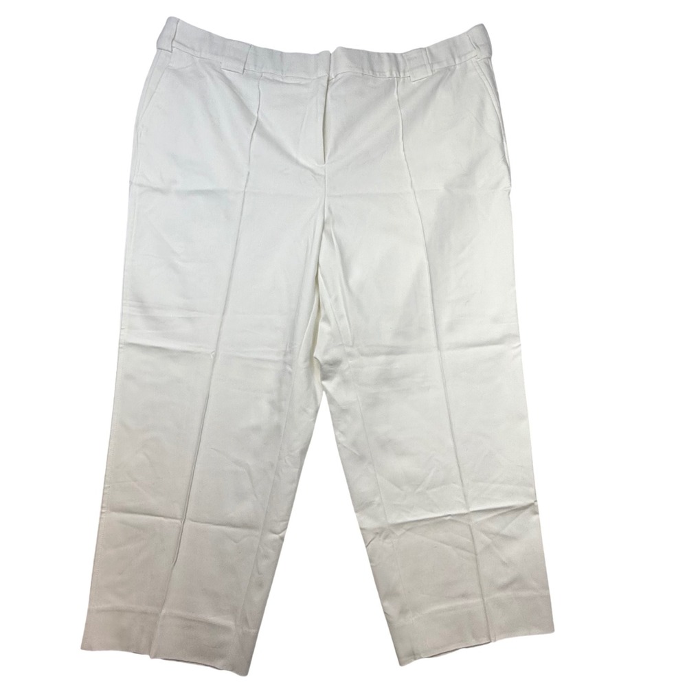 Lane Bryant Women's Size 24 White Straight‎ Ankle Mid Rise